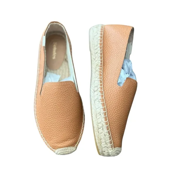 NWT SOLUDOS Smoking Leather Espadrilles Platform Slippers Flats Slides Slip Ons