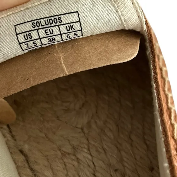 NWT SOLUDOS Smoking Leather Espadrilles Platform Slippers Flats Slides Slip Ons