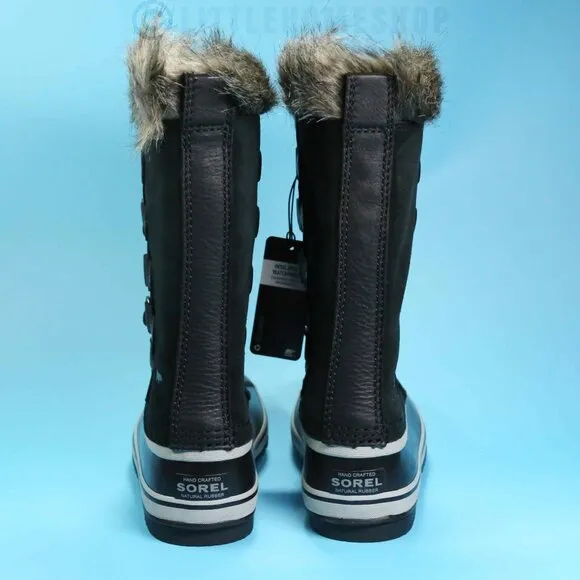 NWT!  Sorel Joan of Arctic Faux Fur Waterproof Snow Boot in Black, Size 5.5