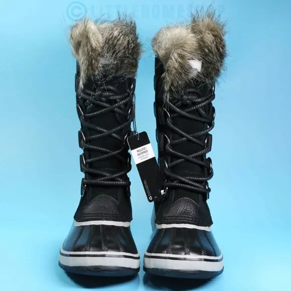 NWT!  Sorel Joan of Arctic Faux Fur Waterproof Snow Boot in Black, Size 5.5