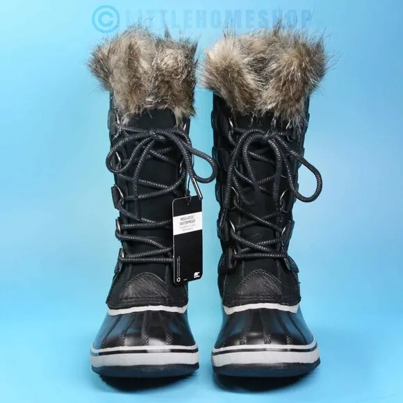 NWT! Sorel Joan of Arctic Faux Fur Waterproof Snow Boot in Black, Size 7