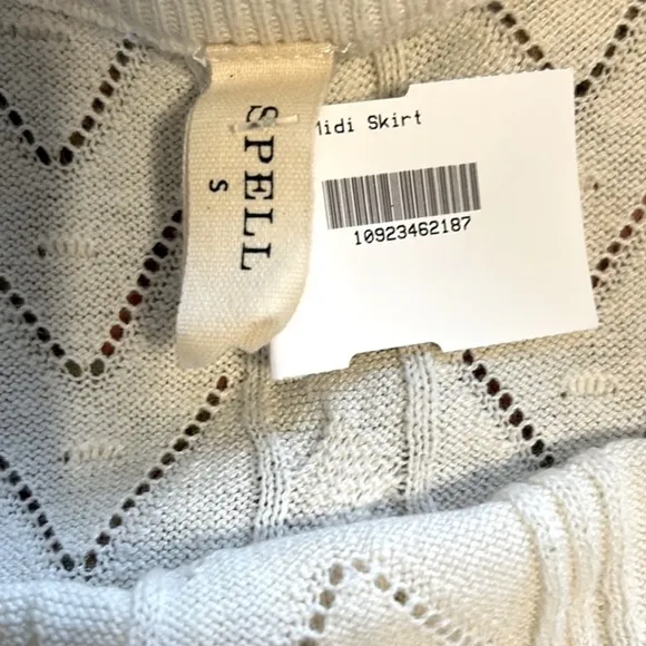 NWT Spell Lou Lou Knit Midi Skirt inSnow size small