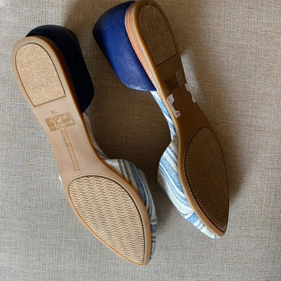 NWT Tommy Hilfiger Blue Striped Pointed Toe Flats