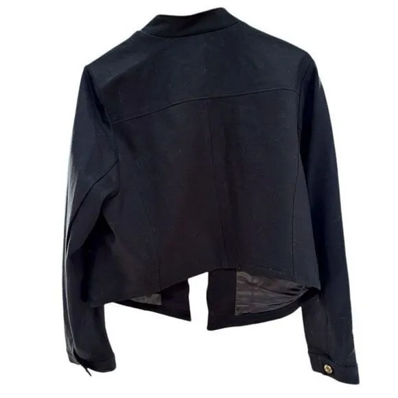 NWT Torrid (2X) Military Jacket - Luxe Ponte Black Blazer w/ Buttons &amp; pockets