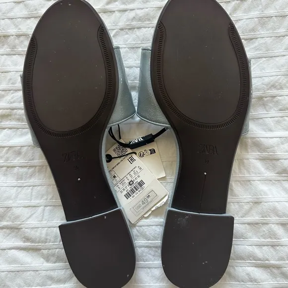 NWT Zara Flat Strap Slide Sandals