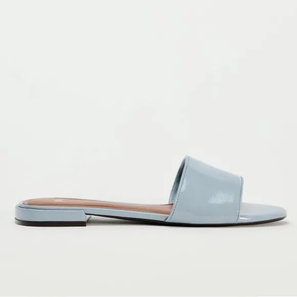 NWT Zara Flat Strap Slide Sandals