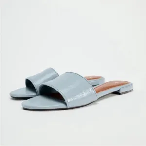 NWT Zara Flat Strap Slide Sandals