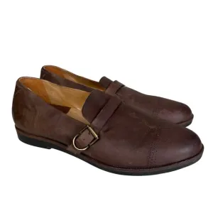 Olukai Haili Loafers/Shoe WMN US10 Brown Leather Slip On Flats Buckle Almond Toe