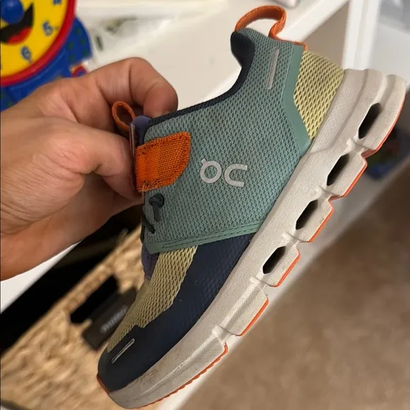On Running Blue and Orange Sneakers Sporty Aesthetic