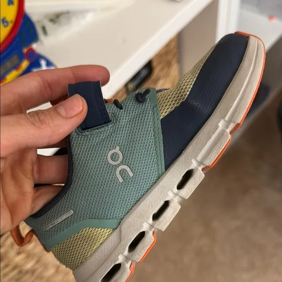 On Running Blue and Orange Sneakers Sporty Aesthetic