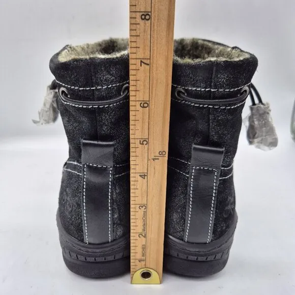 OTBT Women's Snow Boots Size 6 M Black Fanfare Reversible Spikes Leather NWOB