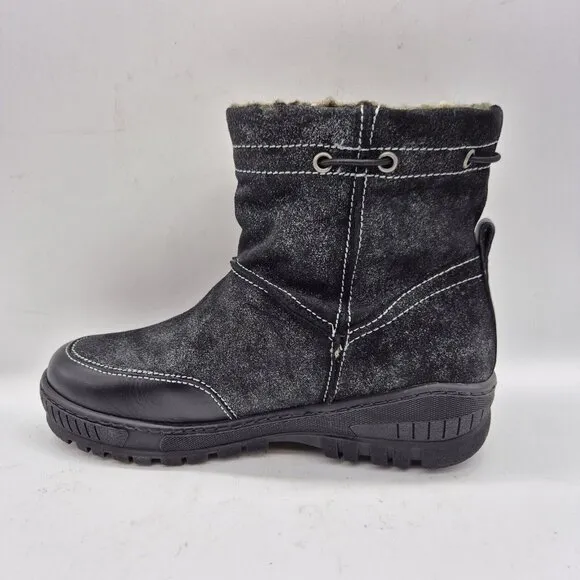 OTBT Women's Snow Boots Size 6 M Black Fanfare Reversible Spikes Leather NWOB
