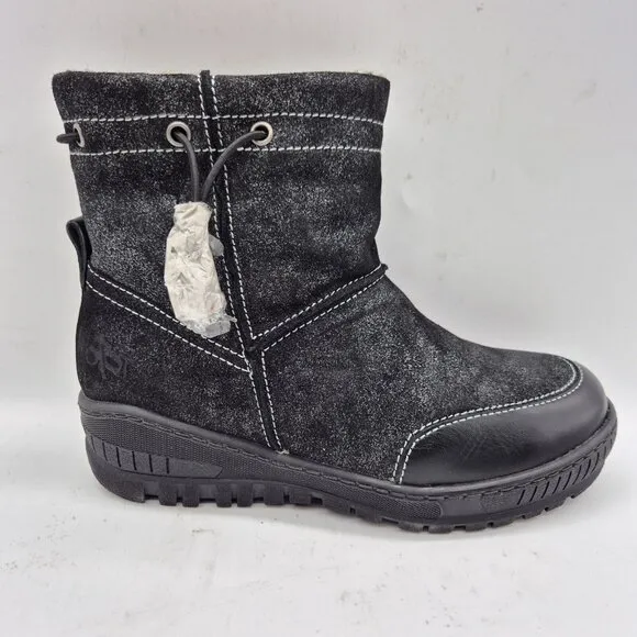 OTBT Women's Snow Boots Size 6 M Black Fanfare Reversible Spikes Leather NWOB