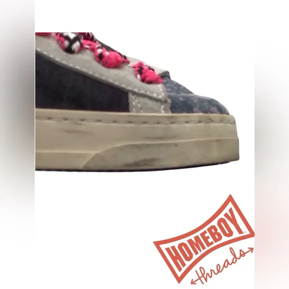 P448 High-Top Sneakers with Pink Laces