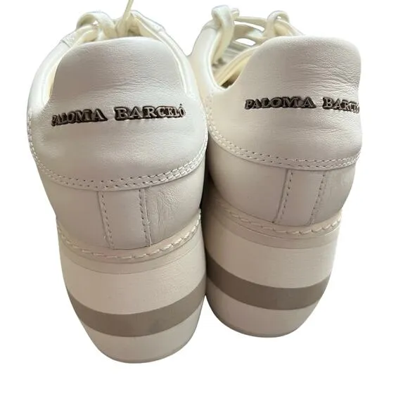 Paloma Barcelo Mirande Napa White Chunky Platform Sneaker Women’s SZ 10 EU 41