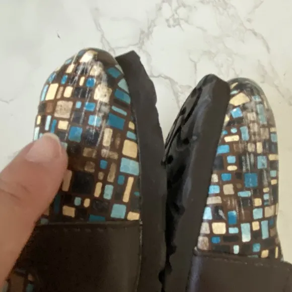 Papillio Birkenstock Boston Clog Sandals Sz 37 (US 6-6.5) Colorful Flat