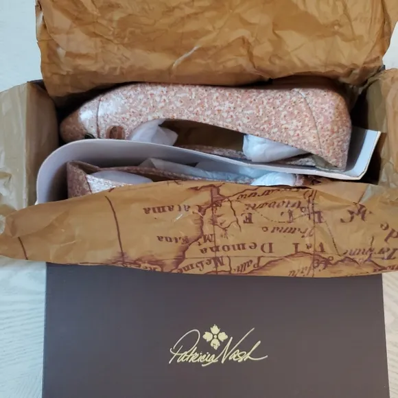 Patricia Nash Bettina Ballet Flats Blush Floral Print Size 9.5 New In Box