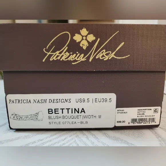 Patricia Nash Bettina Ballet Flats Blush Floral Print Size 9.5 New In Box