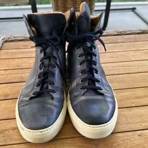 Paul Evans Mens Leather Basketball High Top Sneakers 46