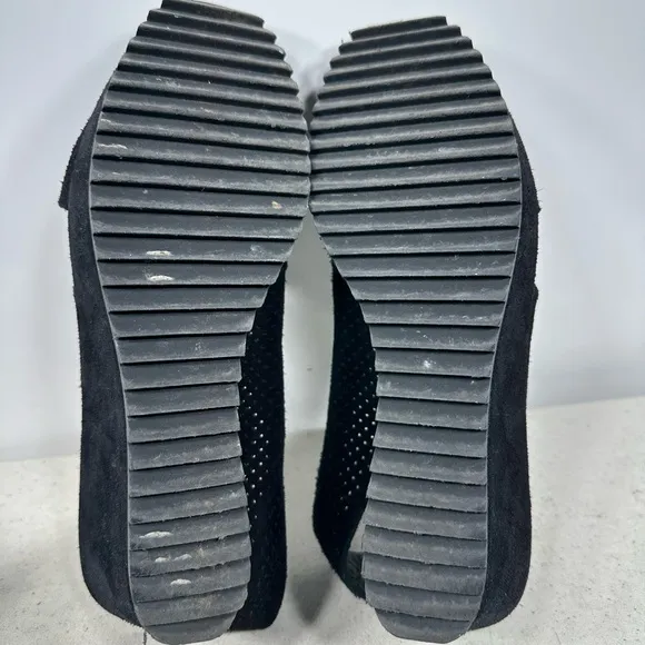 Pedro Garcia Sandals Womens 10 Platform Wedge Strappy Black Suede Casual Open