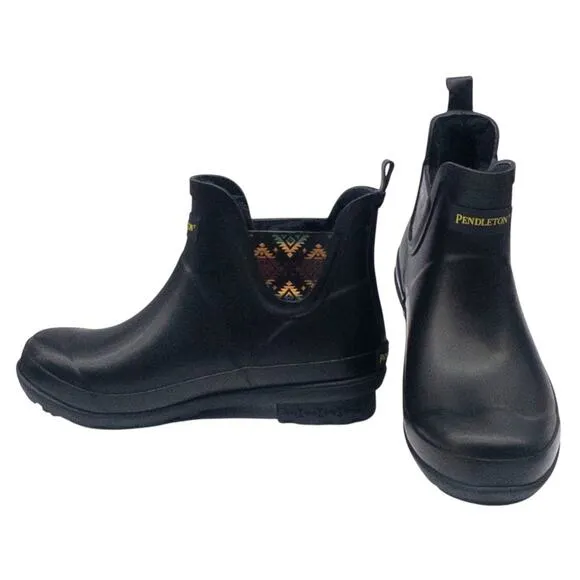 Pendleton Womens Waterproof Rubber Chelsea Rain Boots  Lined Winter Rainboots 7