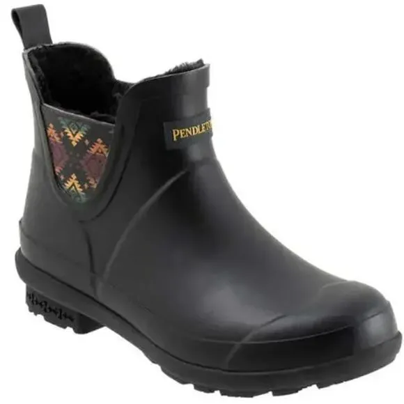 Pendleton Womens Waterproof Rubber Chelsea Rain Boots  Lined Winter Rainboots 7
