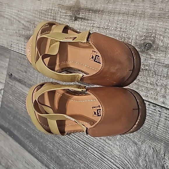 Pikolinos Algar Leather Woman Sandals Flat Size 42 Us 10