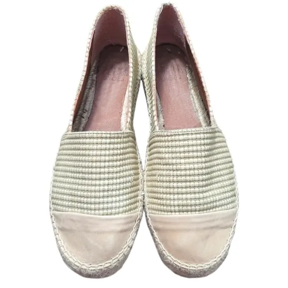 Polka Espadrilles Raffia Beige Leather Toe Platform Shoes Made In Spain EU 39