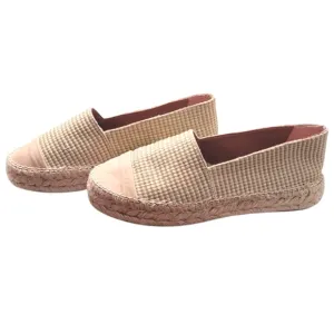 Polka Espadrilles Raffia Beige Leather Toe Platform Shoes Made In Spain EU 39