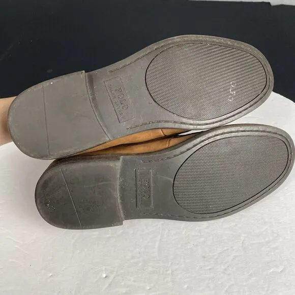 Polo Ralph Lauren Men's 10.5D Kraig Brown Nubuck Leather Tassel Loafers Classic