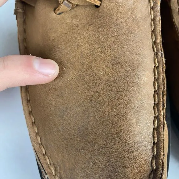 Polo Ralph Lauren Men's 10.5D Kraig Brown Nubuck Leather Tassel Loafers Classic