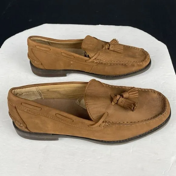 Polo Ralph Lauren Men's 10.5D Kraig Brown Nubuck Leather Tassel Loafers Classic