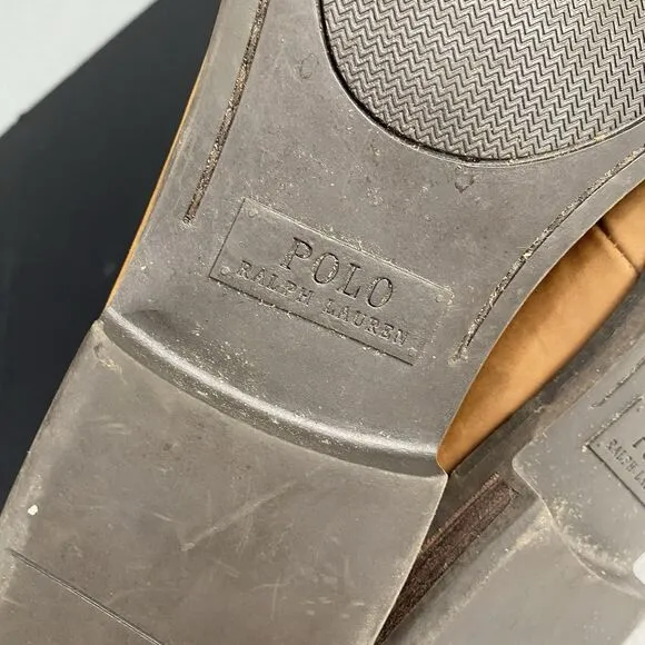 Polo Ralph Lauren Men's 10.5D Kraig Brown Nubuck Leather Tassel Loafers Classic
