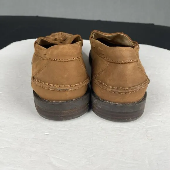Polo Ralph Lauren Men's 10.5D Kraig Brown Nubuck Leather Tassel Loafers Classic