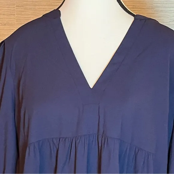 Pomander Place by Tuckernuck NWT Navy Blue Poplin Kenzo Dress Tiered Size XXL