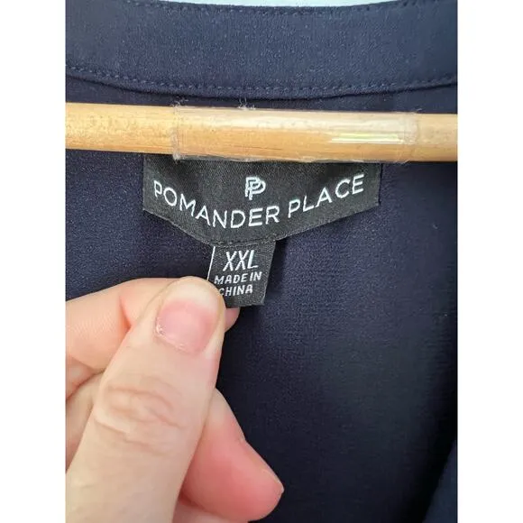 Pomander Place Navy Cotton Poplin Kenzo Dress Size XXL