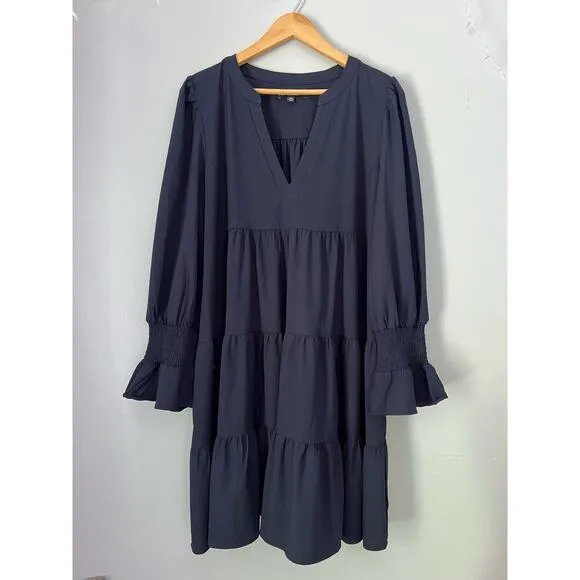 Pomander Place Navy Cotton Poplin Kenzo Dress Size XXL