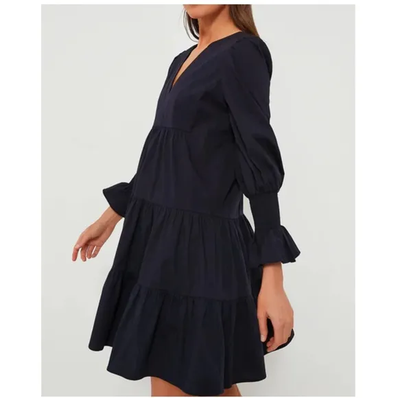 POMANDER PLACE Navy Cotton Poplin Kenzo Dress