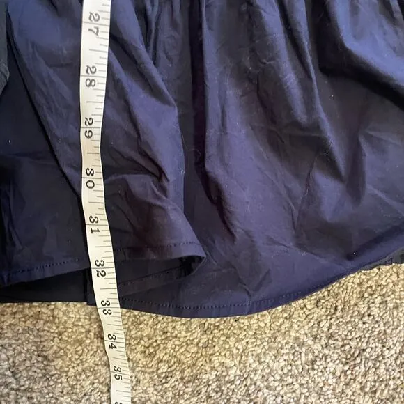 Pomander Place Navy Cotton Poplin Tiered Kenzo Dress Size Medium