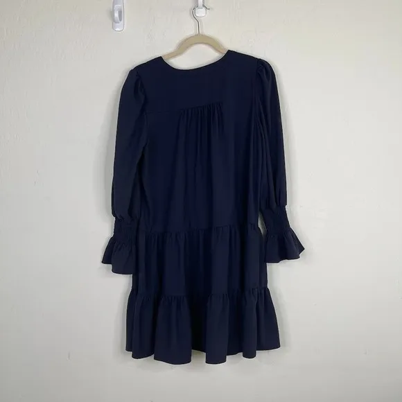 Pomander Place Tuckernuck Womens Poplin Kenzo Dress Size M Cotton Smocked Sleeve