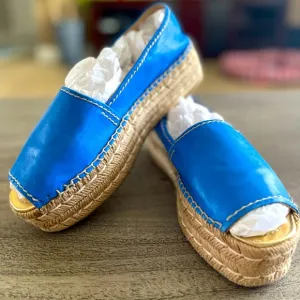 Prada Blue Espadrilles with Platform Sole
