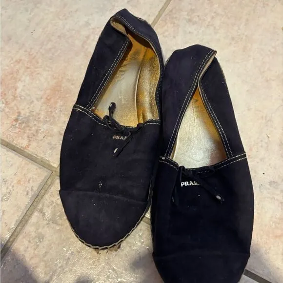 Prada Espadrilles logo flats platform shoes driving shoes loafers slip ons