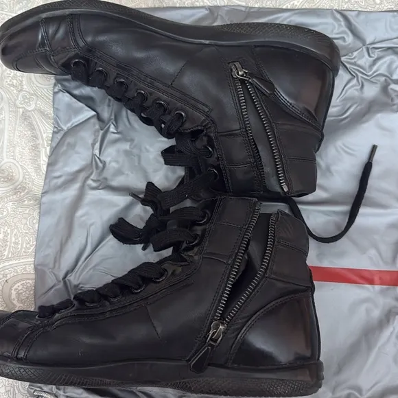 Prada Men's Black High-Top Sneakers