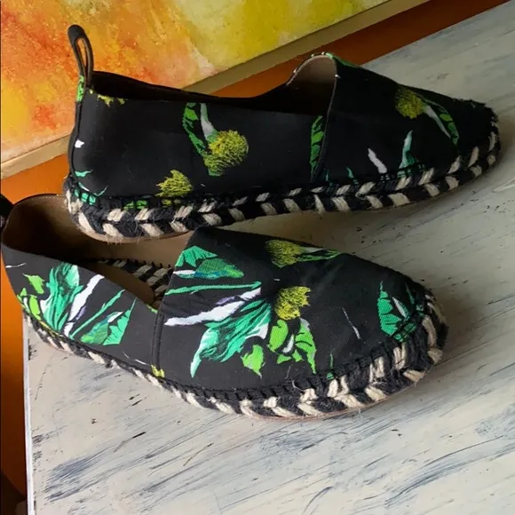 PROENZA SCHOULER Floral Espadrilles black and green.39