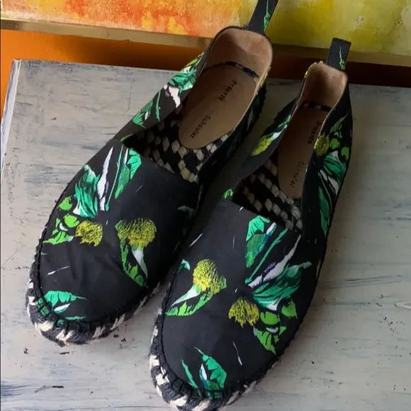 PROENZA SCHOULER Floral Espadrilles black and green.39