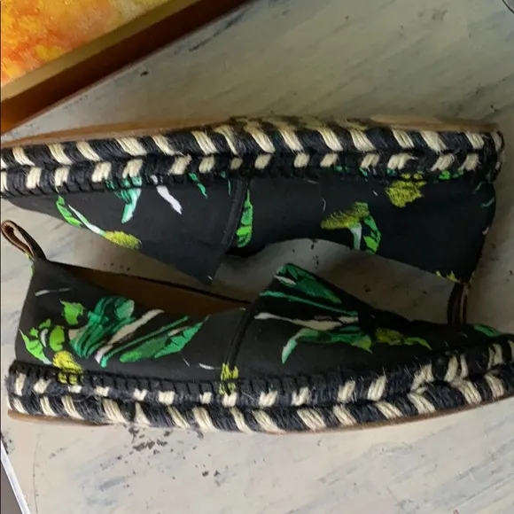 PROENZA SCHOULER Floral Espadrilles black and green.39