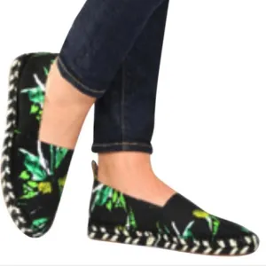 PROENZA SCHOULER Floral Espadrilles black and green.39