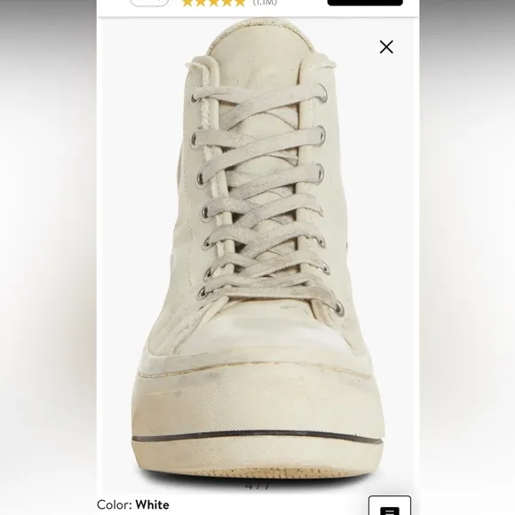 R13 Cream High-Top Sneakers