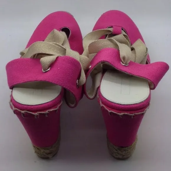 RALPH LAUREN Collection Bright Pink Espadrille NEW