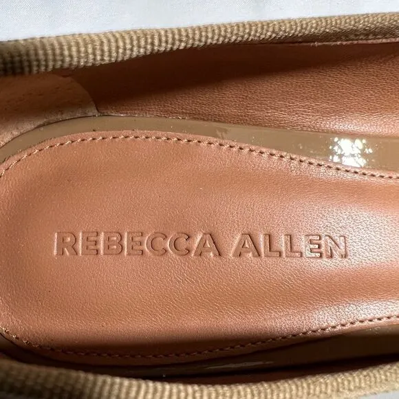 Rebecca Allen The Skim Flat Nude Patent Leather Pointed Toe Ballet Shoe Size 10